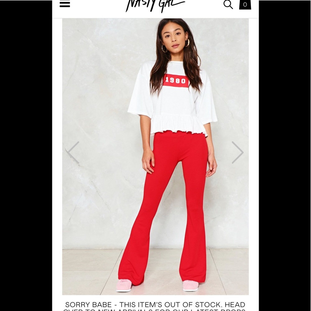NWT SOLD OUT Nasty Gal Red Flared Pants